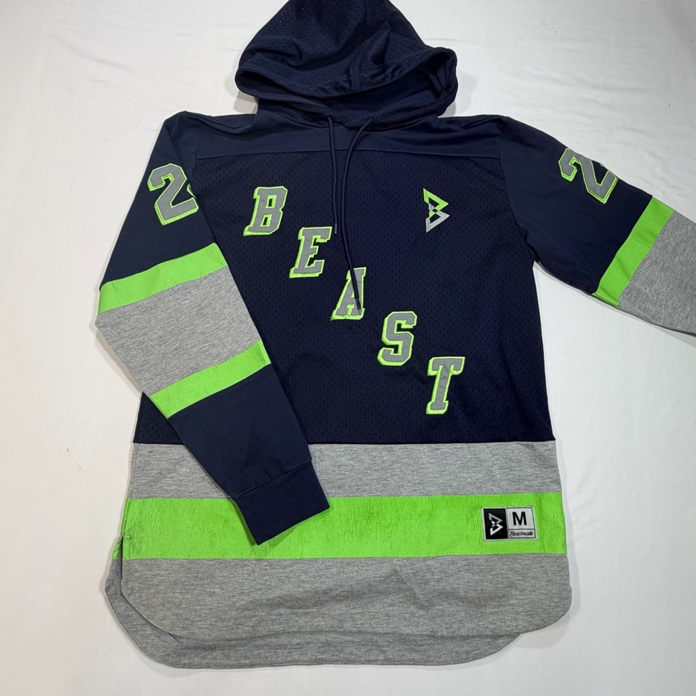 Beast Mode Marshawn Lynch Pullover Hoodie Seattle Seahawks Colors Mens Medium